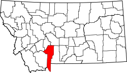 Karte von Gallatin County innerhalb von Montana