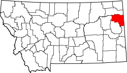 Karte von Richland County innerhalb von Montana