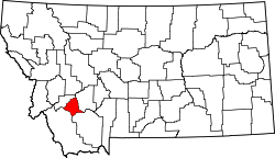 Karte von Silver Bow County innerhalb von Montana