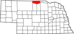 Karte von Keya Paha County innerhalb von Nebraska