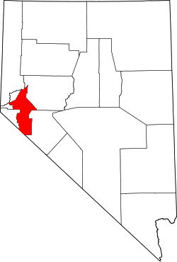 Karte von Lyon County innerhalb von Nevada