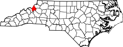 Karte von Avery County innerhalb von North Carolina