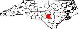 Karte von Cumberland County innerhalb von North Carolina