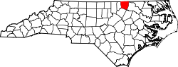 Karte von Warren County innerhalb von North Carolina