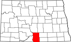 Karte von Emmons County innerhalb von North Dakota