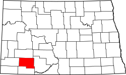 Karte von Hettinger County innerhalb von North Dakota