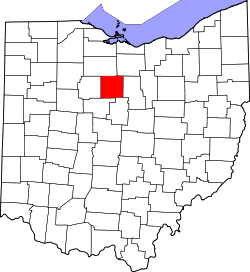 Karte von Crawford County innerhalb von Ohio