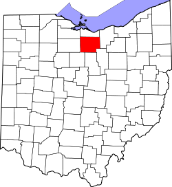 Karte von Huron County innerhalb von Ohio