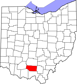 Karte von Pike County innerhalb von Ohio