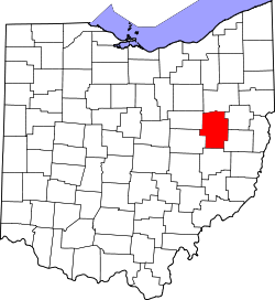 Karte von Tuscarawas County innerhalb von Ohio