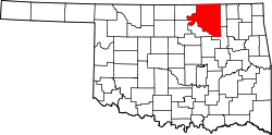 Karte von Osage County innerhalb von Oklahoma