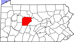 Karte von Clearfield County innerhalb von Pennsylvania