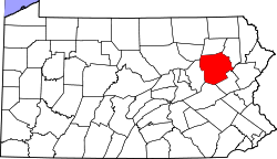 Karte von Luzerne County innerhalb von Pennsylvania
