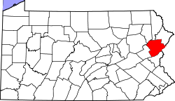 Karte von Monroe County innerhalb von Pennsylvania