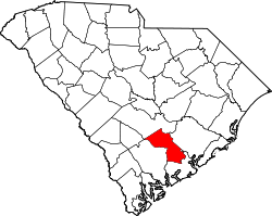 Karte von Dorchester County innerhalb von South Carolina