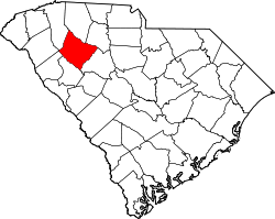 Karte von Laurens County innerhalb von South Carolina