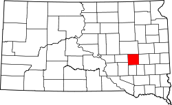 Karte von Sanborn County innerhalb von South Dakota
