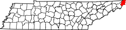 Karte von Johnson County innerhalb von Tennessee