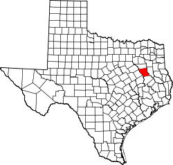 Karte von Anderson County innerhalb von Texas