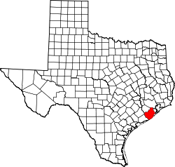 Karte von Brazoria County innerhalb von Texas