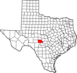 Karte von Kimble County innerhalb von Texas