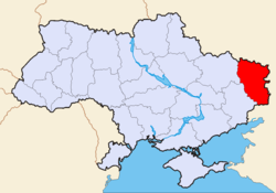 Karte der Ukraine mit Oblast Luhanks