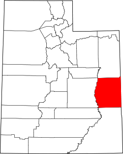 Karte von Grand County innerhalb von Utah