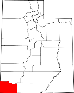 Karte von Washington County innerhalb von Utah