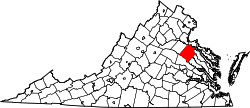 Karte von Caroline County innerhalb von Virginia
