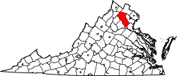 Karte von Fauquier County innerhalb von Virginia