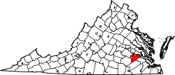 Karte von Prince George County innerhalb von Virginia
