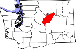 Karte von Douglas County innerhalb von Washington