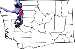 Karte von Island County innerhalb von Washington