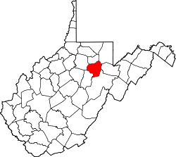 Karte von Barbour County innerhalb von West Virginia