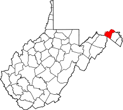 Karte von Morgan County innerhalb von West Virginia