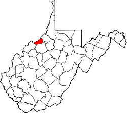 Karte von Pleasants County innerhalb von West Virginia