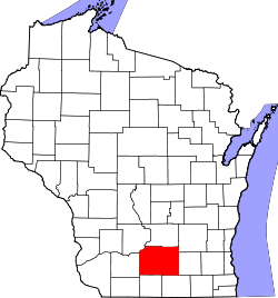 Karte von Dane County innerhalb von Wisconsin