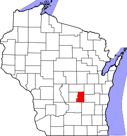 Karte von Green Lake County innerhalb von Wisconsin