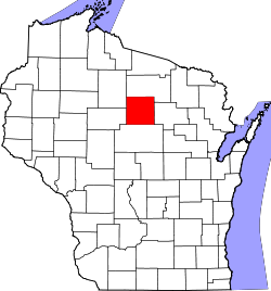 Karte von Lincoln County innerhalb von Wisconsin