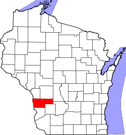 Karte von Vernon County innerhalb von Wisconsin