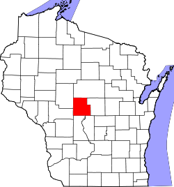 Karte von Wood County innerhalb von Wisconsin