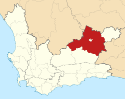 Map of the Western Cape with Beaufort West highlighted (2006).svg