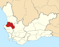 Map of the Western Cape with Bergrivier highlighted (2011).svg