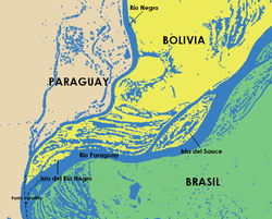 Karte des bolivianisch-brasilianisch-paraguayischen Dreiländerecks
