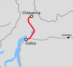 Strecke der Bahnstrecke Colico–Chiavenna