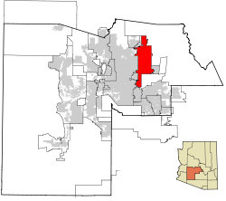 Maricopa County Incorporated and Planning areas Scottsdale highlighted.svg