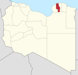 Die Lage von Al-Mardsch in Libyen