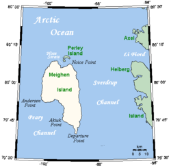 Karte der Meighen-Insel