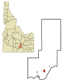 Minidoka County Idaho Incorporated and Unincorporated areas Rupert Highlighted.svg