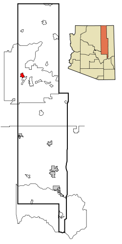 Navajo County Incorporated and Unincorporated areas Hotevilla-Bacavi highlighted.svg